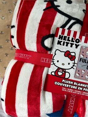 Hello Kitty 4th Of July Patriotic  Full/Queen Plush Throw Blanket